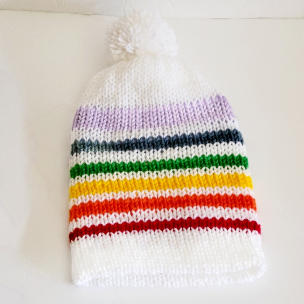 Rainbow Pom Pom beanie Unisex